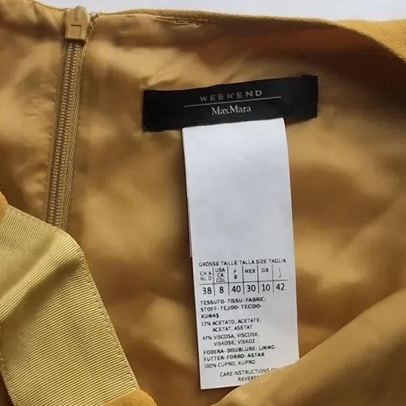 MaxMara Marigold Yellow Sheath Midi Dress Medium - Picture 4 of 10